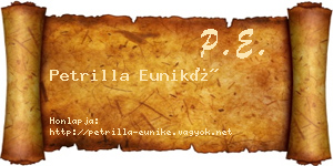 Petrilla Euniké névjegykártya